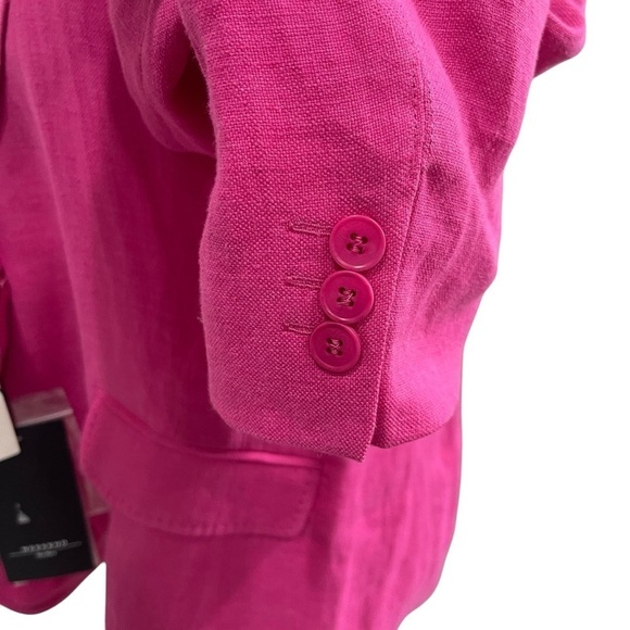 WEEKEND MAX MARA Nalut Linen Canvas Single Breast Blazer Size 8 Fuchsia $575 NWT - Picture 6 of 16